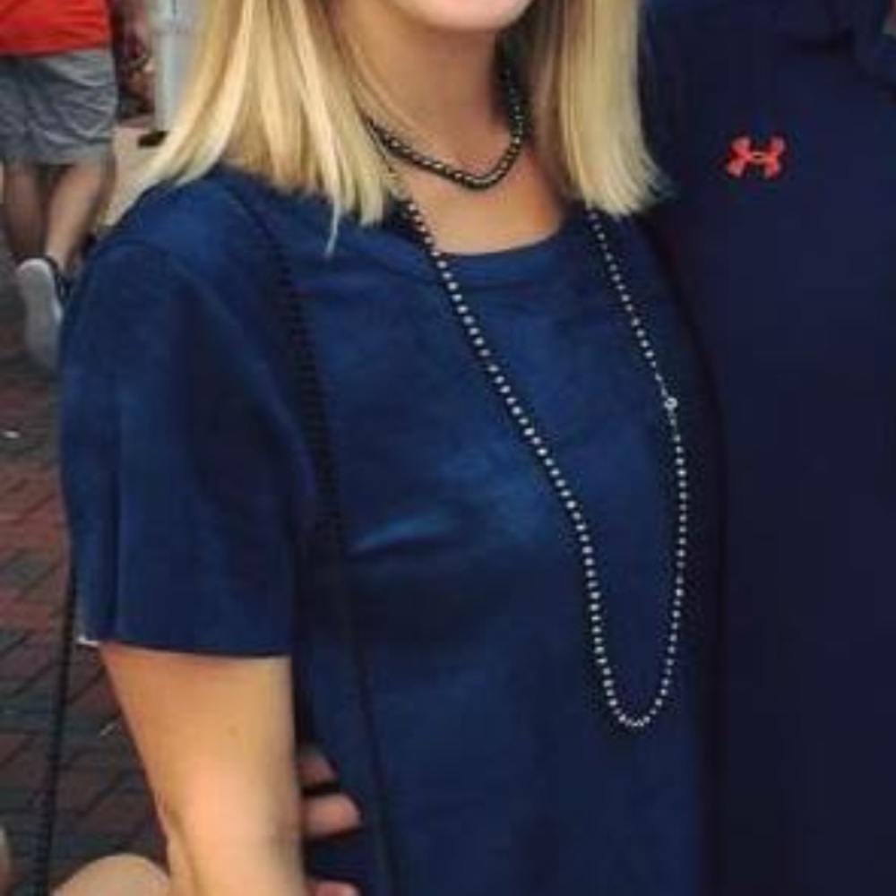 Navy  Suede Dress